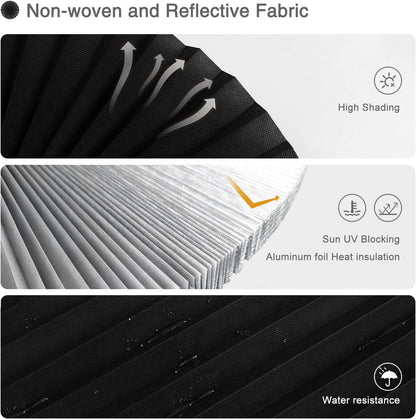 No-Drill Blackout Blinds – Stick-On Temporary Window Shades, Thermal & Cut-to-Size with 2 Clips