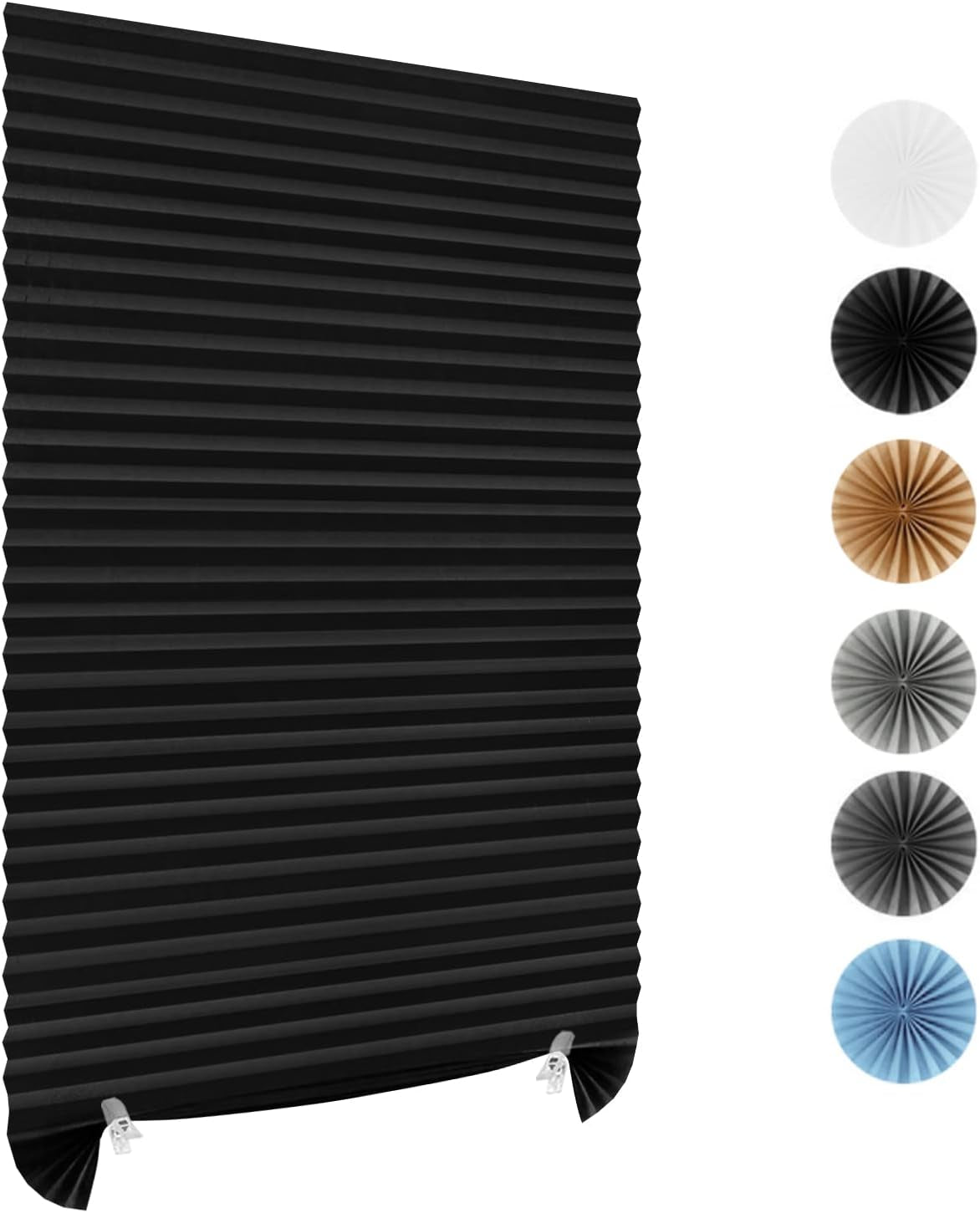 No-Drill Blackout Blinds – Stick-On Temporary Window Shades, Thermal & Cut-to-Size with 2 Clips