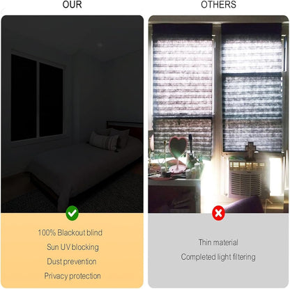 No-Drill Blackout Blinds – Stick-On Temporary Window Shades, Thermal & Cut-to-Size with 2 Clips
