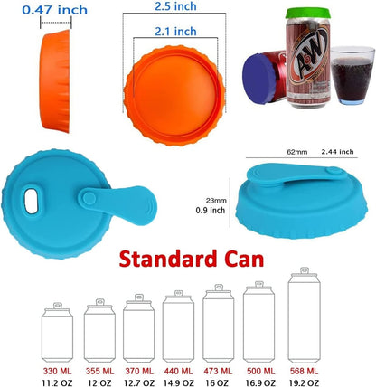 6-Pack Silicone Can Lids – Reusable Drink Covers for Standard Soda, Soft Drink & Beer Cans