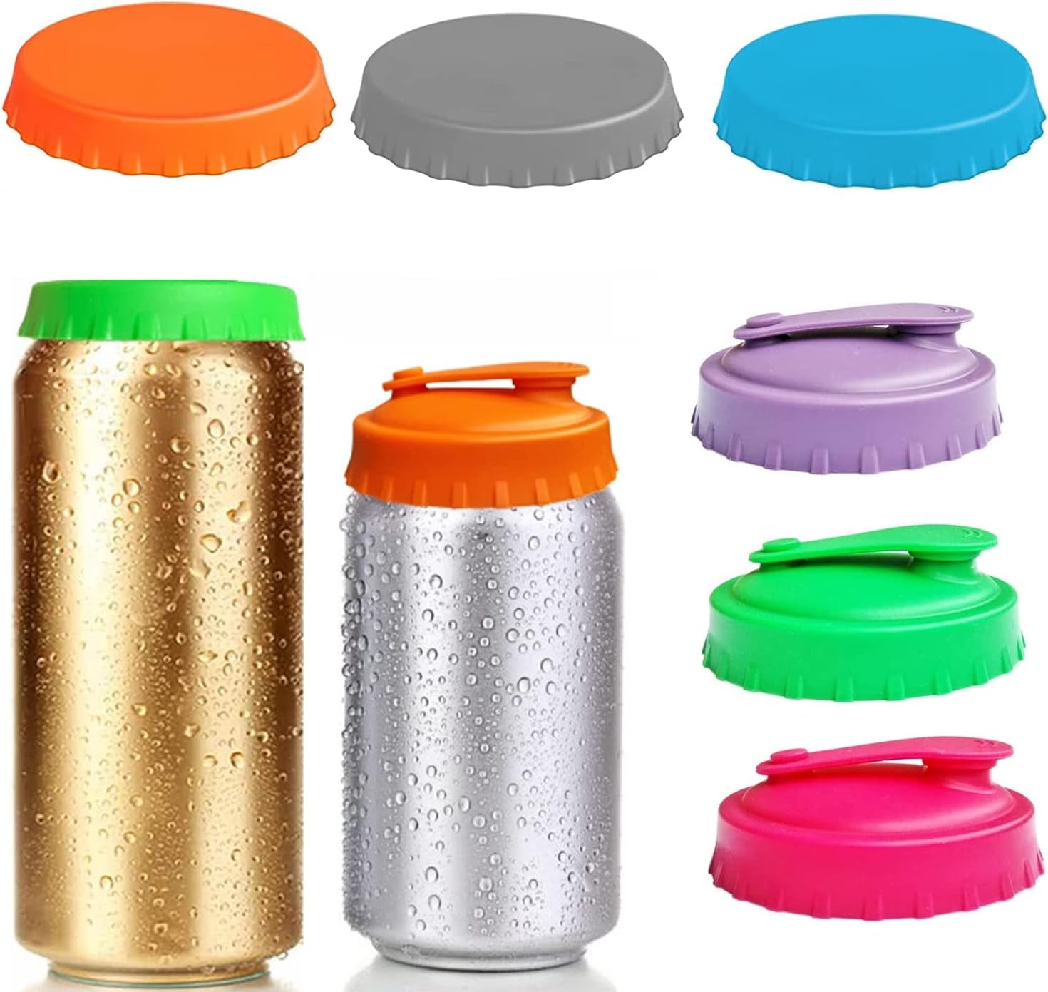 6-Pack Silicone Can Lids – Reusable Drink Covers for Standard Soda, Soft Drink & Beer Cans