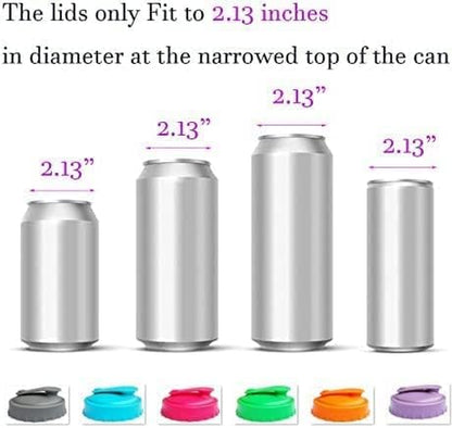 6-Pack Silicone Can Lids – Reusable Drink Covers for Standard Soda, Soft Drink & Beer Cans