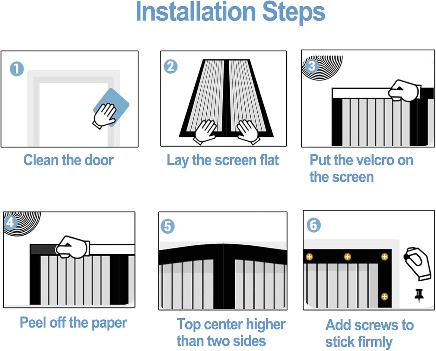 Magnetic Door Fly Screen – 90 × 210 cm, Self-Closing Mesh Curtain, No-Drill Installation