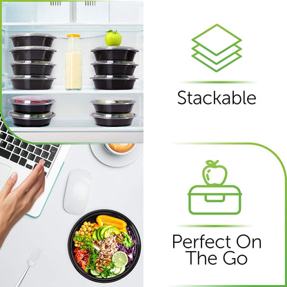 30-Pack Meal Prep Containers – 24 oz Reusable BPA-Free Food Storage Boxes with Airtight Lids, Microwave & Freezer Safe
