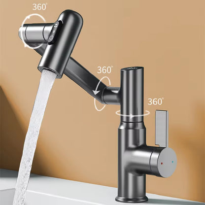 Digital LED Display Basin Tap – 360° Rotating Hot & Cold Water Mixer with Multi-Function Sprayer