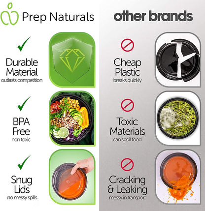 30-Pack Meal Prep Containers – 24 oz Reusable BPA-Free Food Storage Boxes with Airtight Lids, Microwave & Freezer Safe