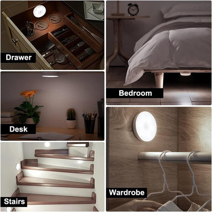 3-Pack Rechargeable Motion Sensor Lights – Wireless LED Night Lights, 6000K Cool White, Magnetic & Easy-Install
