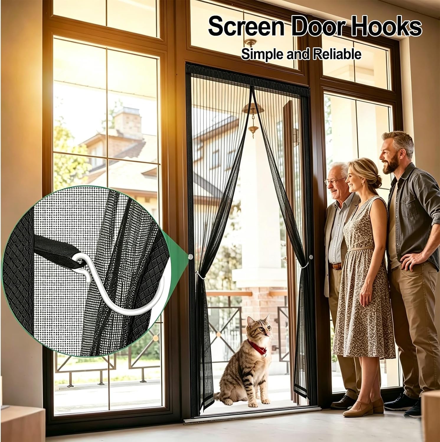 Magnetic Door Fly Screen – 90 × 210 cm, Self-Closing Mesh Curtain, No-Drill Installation