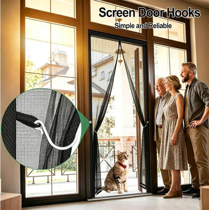 Magnetic Door Fly Screen – 90 × 210 cm, Self-Closing Mesh Curtain, No-Drill Installation