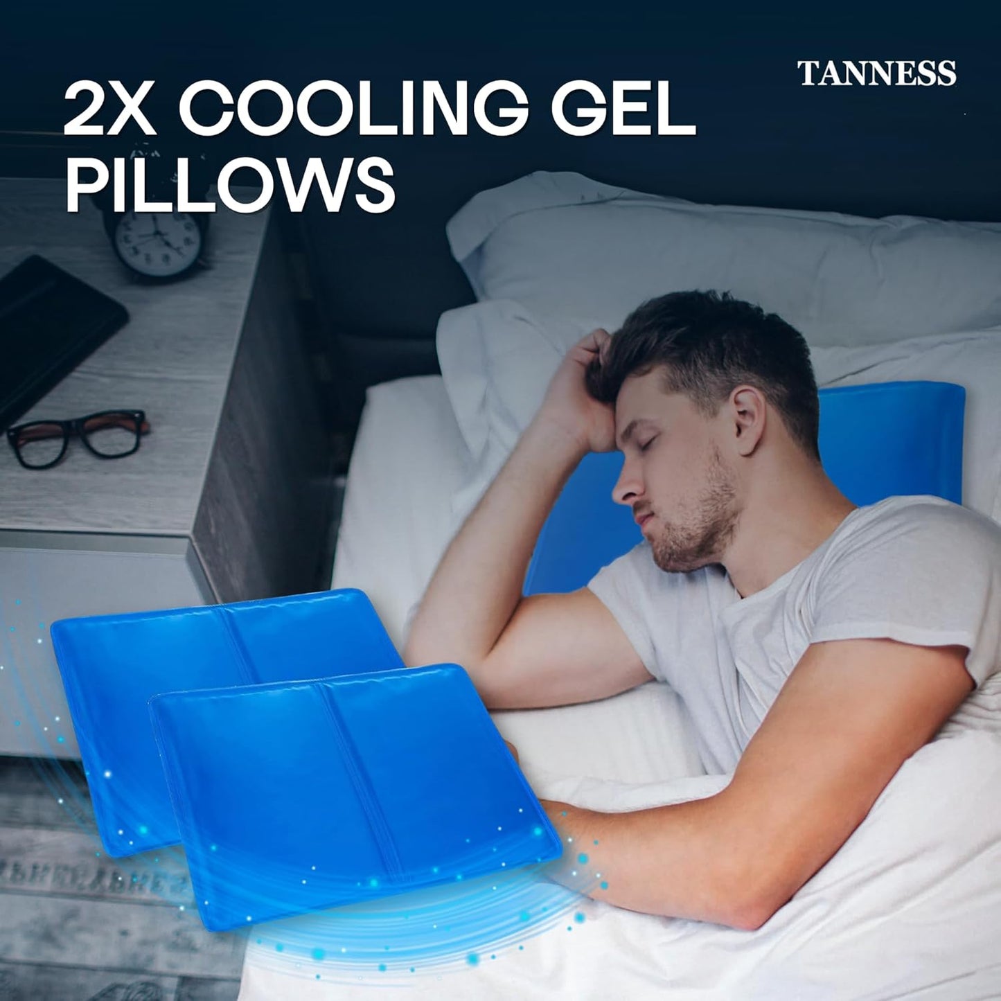 2-Pack Cooling Pillow Mats – Reusable Gel Cooling Pads for Hot Sleepers, Summer Nights & Everyday Use