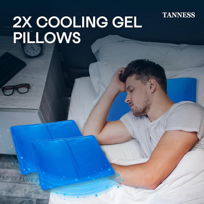 2-Pack Cooling Pillow Mats – Reusable Gel Cooling Pads for Hot Sleepers, Summer Nights & Everyday Use