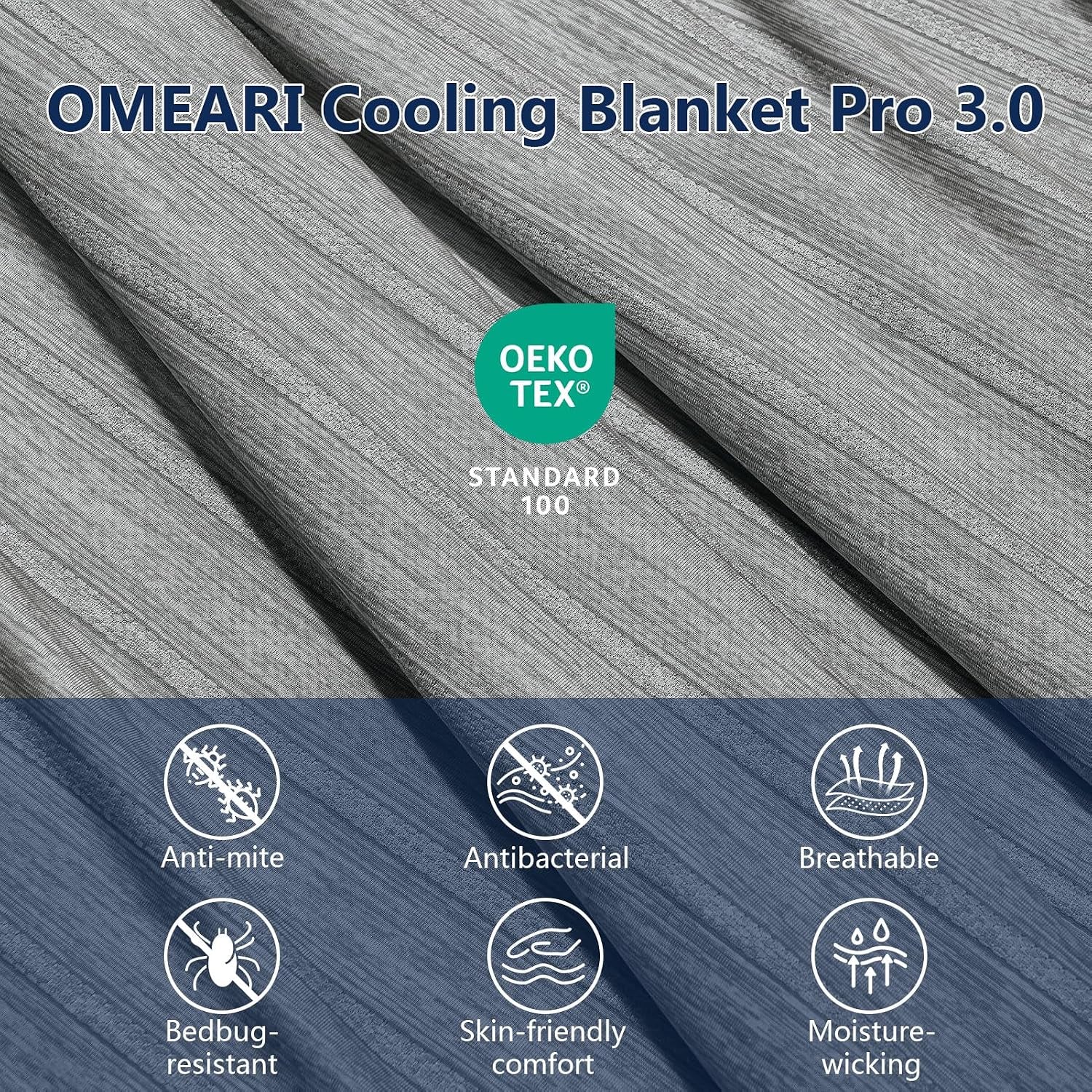Cooling Blanket 150 × 200 cm – Double-Sided Cooling Fabric, Lightweight & Breathable Summer Blanket for Bed, Sofa & Travel