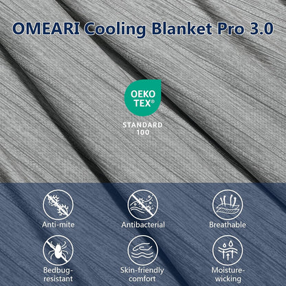 Cooling Blanket 150 × 200 cm – Double-Sided Cooling Fabric, Lightweight & Breathable Summer Blanket for Bed, Sofa & Travel